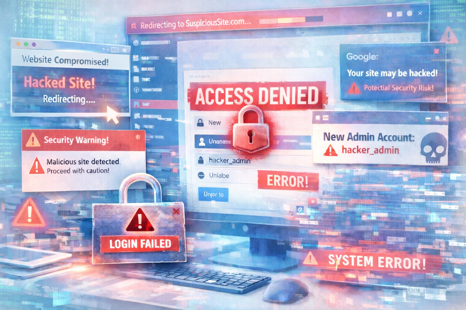 改ざんやリダイレクトなどの被害イメージ